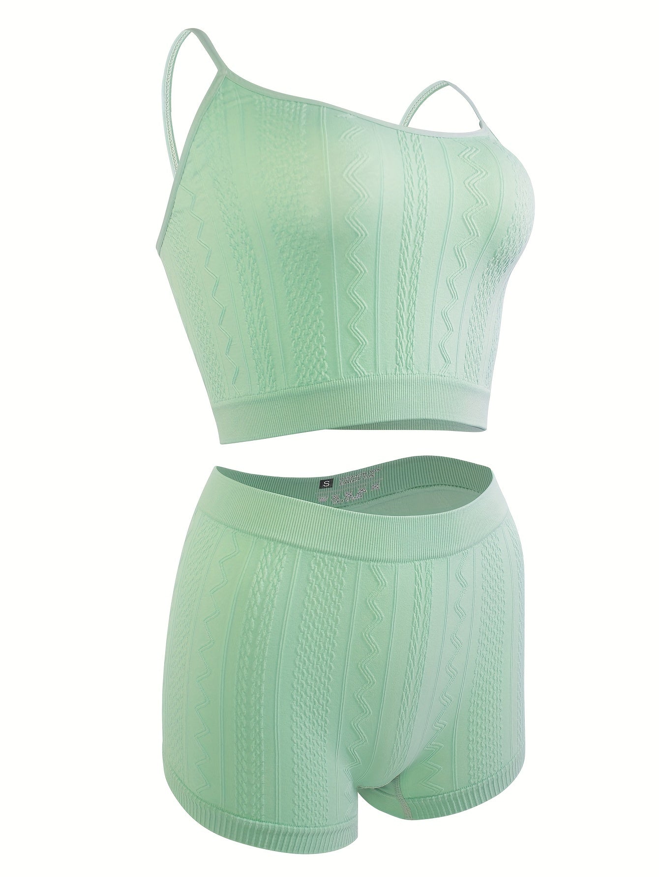 Solid Textured Bra & Panties Set Full Coverage Everyday Lingerie