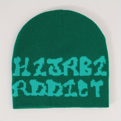 Letter Knitted Hat Breathable All-match Beanie Hat Woolen Hat