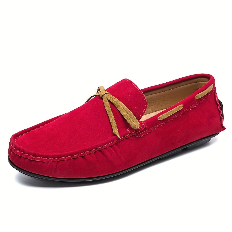Men's Red Loafers Breathable Slip-On Casual Shoes