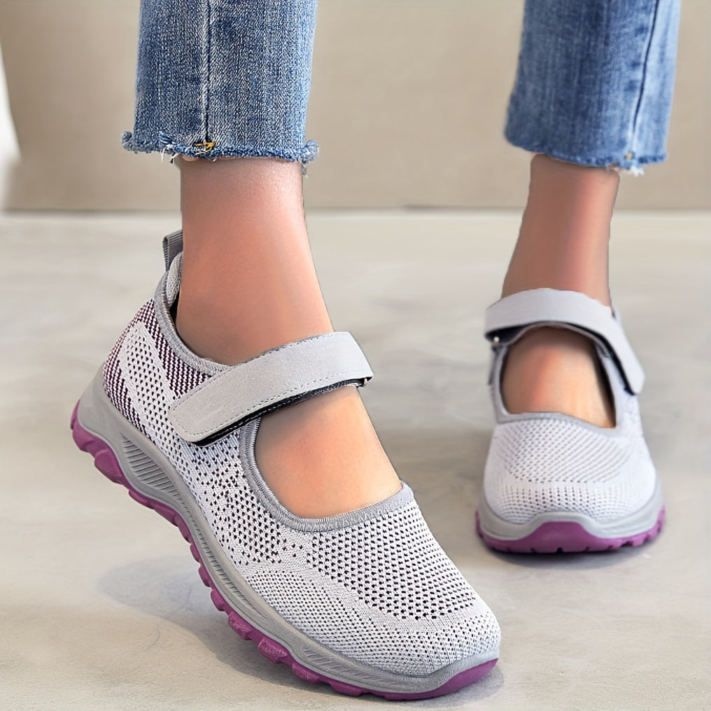 Breathable Backless Walking Shoes Hook & Loop Casual Sneakers Women's Footwear