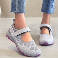Breathable Backless Walking Shoes Hook & Loop Casual Sneakers Women's Footwear