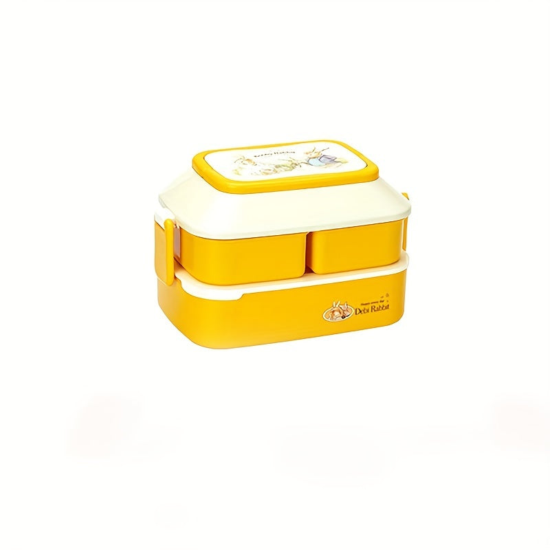 950ML Double Layer Portable Lunch Box Microwave Safe Leakproof Food Container