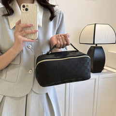 Portable Toiletry Bag for Women Travel PU Leather Cosmetic Bag Large Organizer