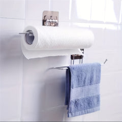2pcs Kitchen Wiping Cloths Hooks & Roll Paper Brackets