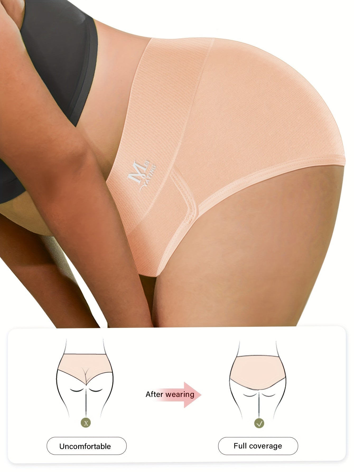 2 Pack Women's Plus Size Full Cover Soft Panties Set