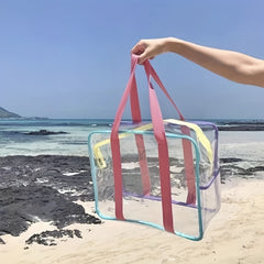 Transparent Square Handbag Zipper Versatile Cosmetic Bag