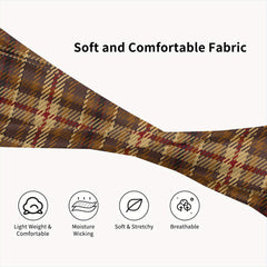 Men's Vintage Plaid Headband Non Slip Hairband Mustard Brown Red Retro Accessory