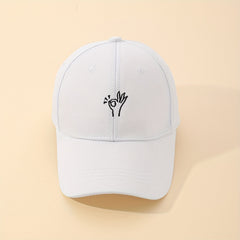 Embroidered OK Gesture Baseball Cap Unisex Adjustable Dad Hat