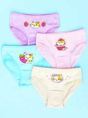 4pcs Cat Print Girls Underwear Comfortable Girls Briefs Triangle Underwear