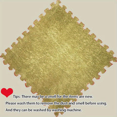10pcs Foam Puzzle Floor Mat Interlocking Fluffy Flooring Tiles Soft Rugs