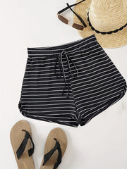Striped Drawstring Shorts for Women