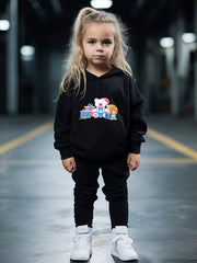 OERYUI Christmas Bear Print Outfits 2pcs Girls Hoodies Jogger Pants Set