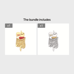 Unique Large Intestine Plating Brooch for Girls