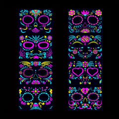 Luminous Fluorescent Stickers Halloween Dress Party Tattoo Stickers