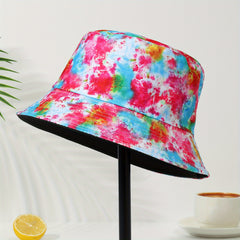 Tie Dye Bucket Hat Multicolor Fisherman Cap Unisex Travel Beach Hat