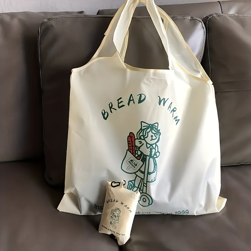 2pcs Foldable Shopping Bag Reusable Animal Plant Print
