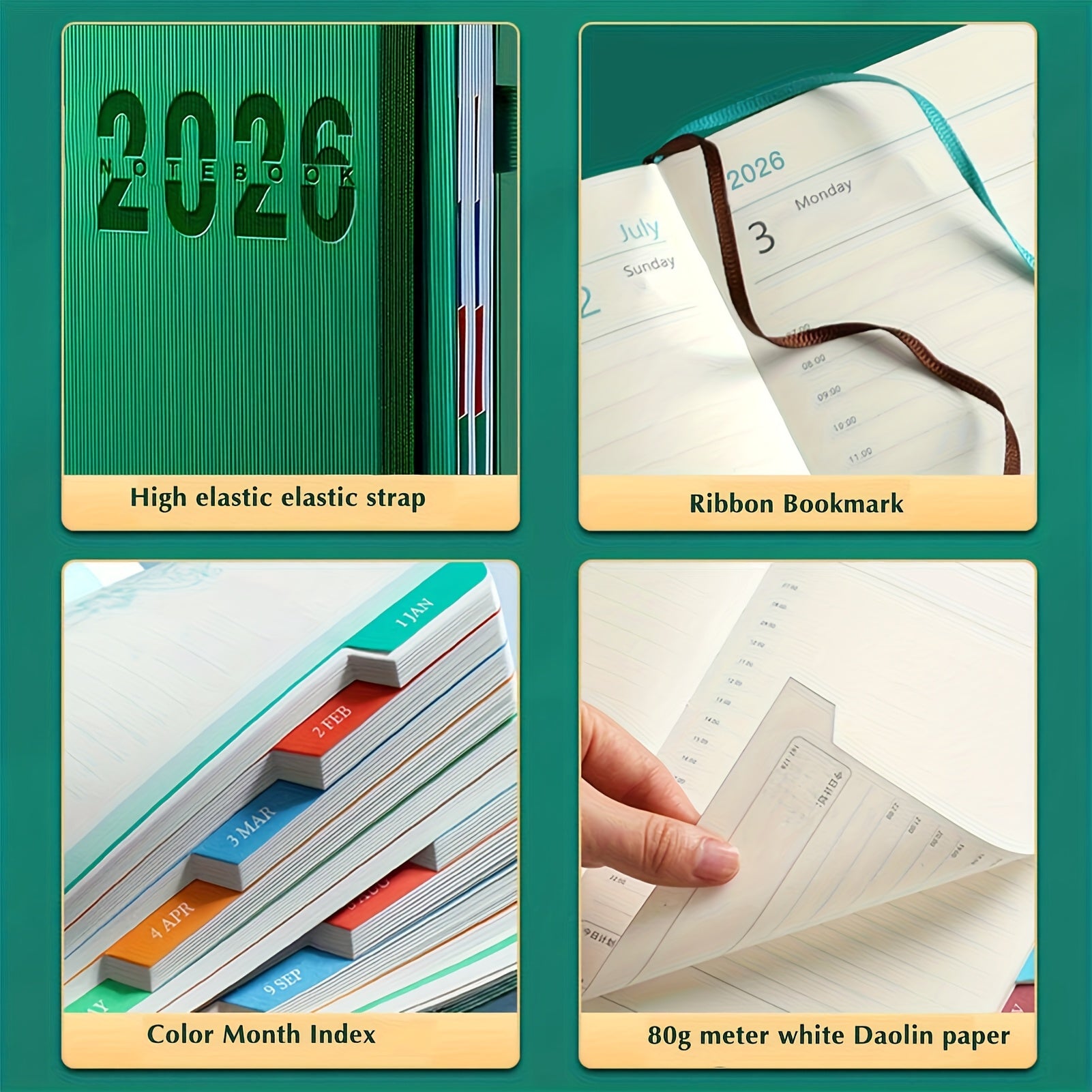 Personalized 2026 Calendar Log Self-discipline Office Schedule Easy Clean Paper