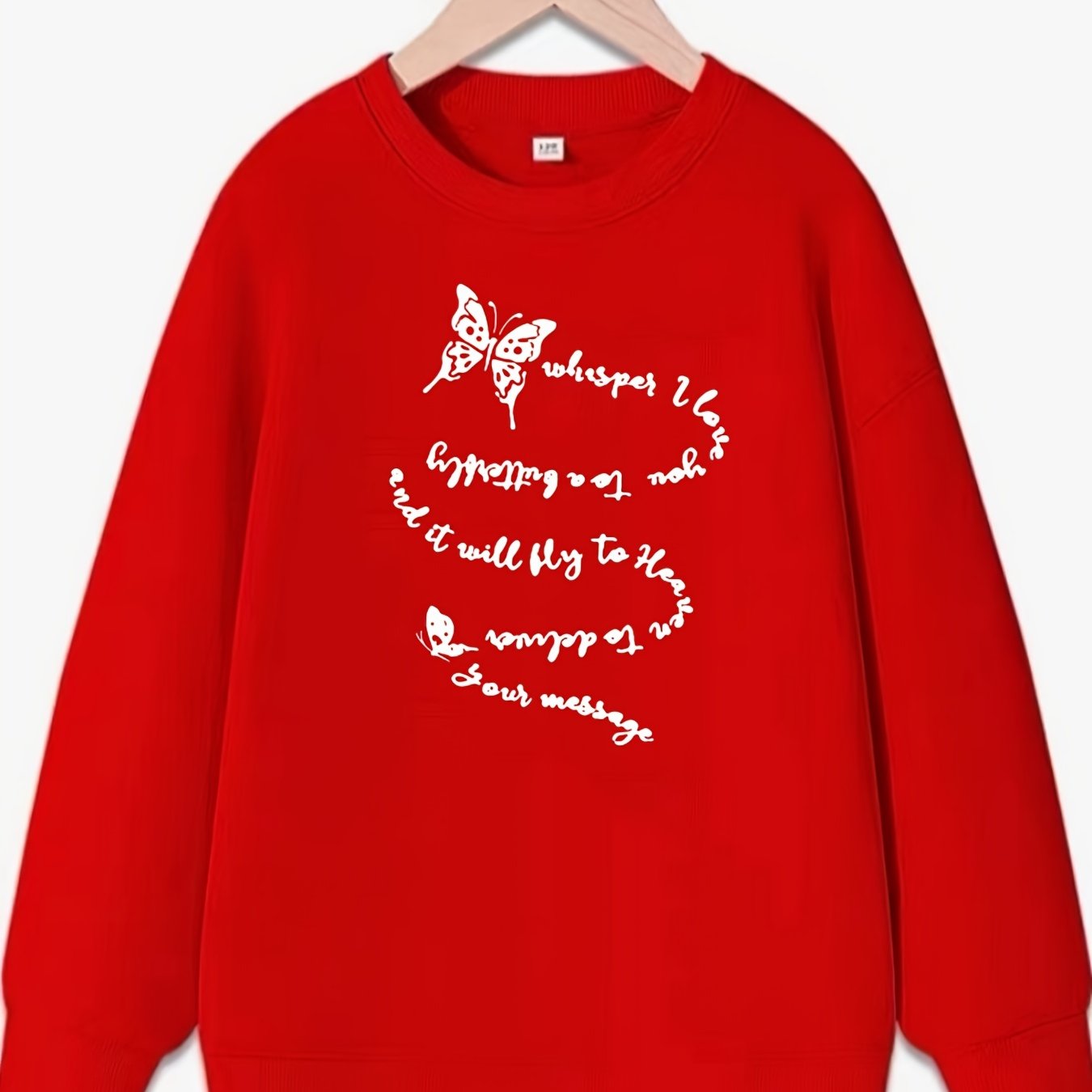 Girls Butterfly Print Long Sleeve Sweatshirt Top Pullovers