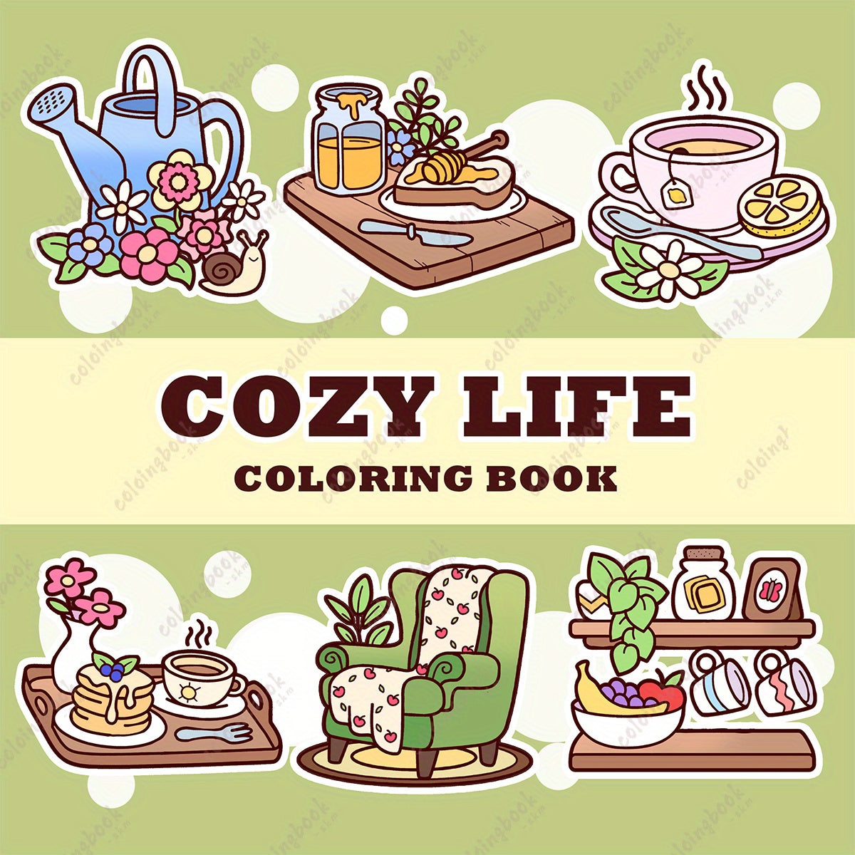 Cozy Life Adult Coloring Book - 22 Pages Mixed Paper - Unique Cover Designs