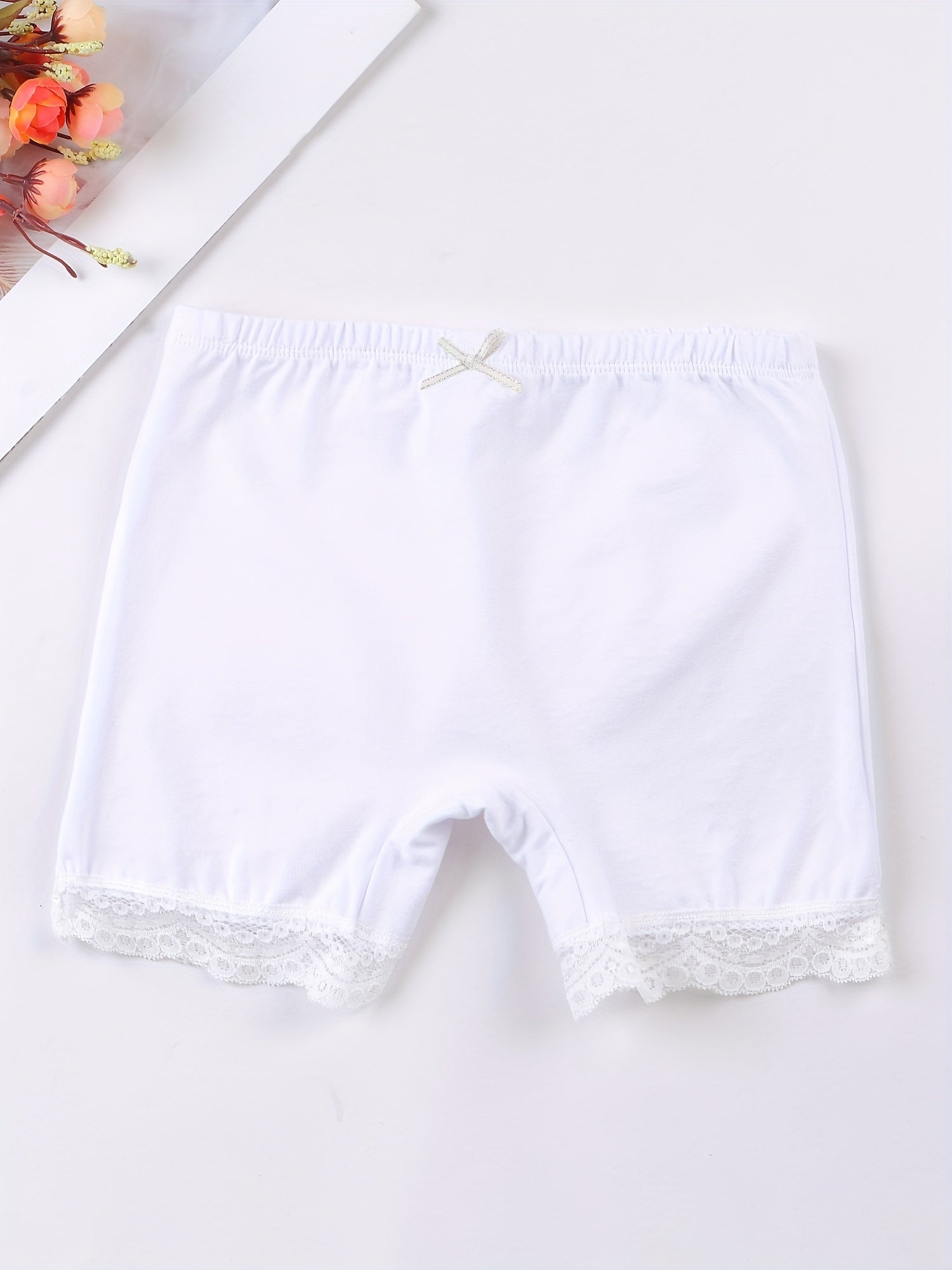 Girls' Safety Shorts with Lace Trims Soft Comfy Dance Shorts