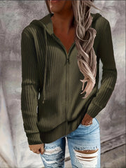 Drawstring Zip Up Hoodie Casual Long Sleeve Hoodie
