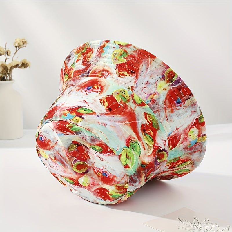 Orange Tie Dye Bucket Hat Lightweight Fisherman Cap Women Summer Travel