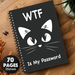 Cute Cat Spiral Password Notebook - Internet & Computer Login