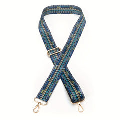 Adjustable Ethnic Geometric Pattern Shoulder Strap Boho Purse Crossbody Belt