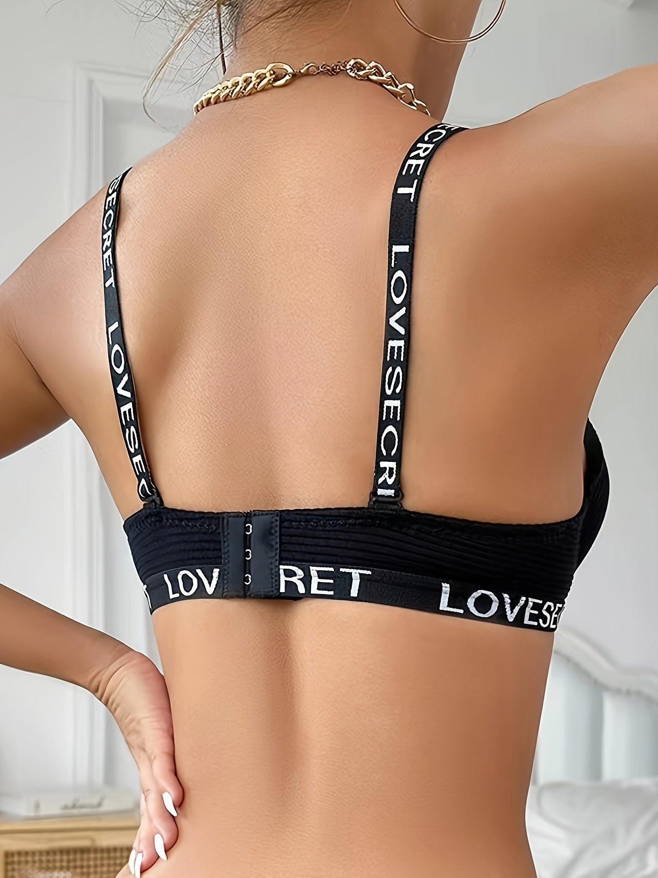 Letter Print Bra & Panties Set