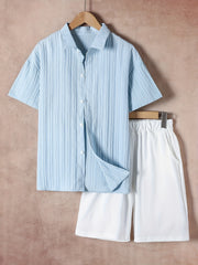 2pcs Boys Short Sleeves Shirt & Shorts Set Kids Summer Clothes