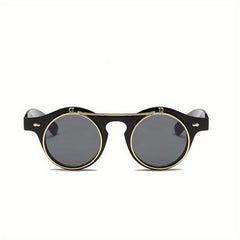 Round Retro Steampunk Sunglasses UV400