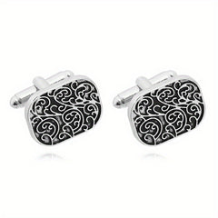 Creative Floral Striped Cufflinks for Men