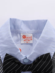 Baby Boys Plaid Bowtie Gentleman Romper Jumpsuit