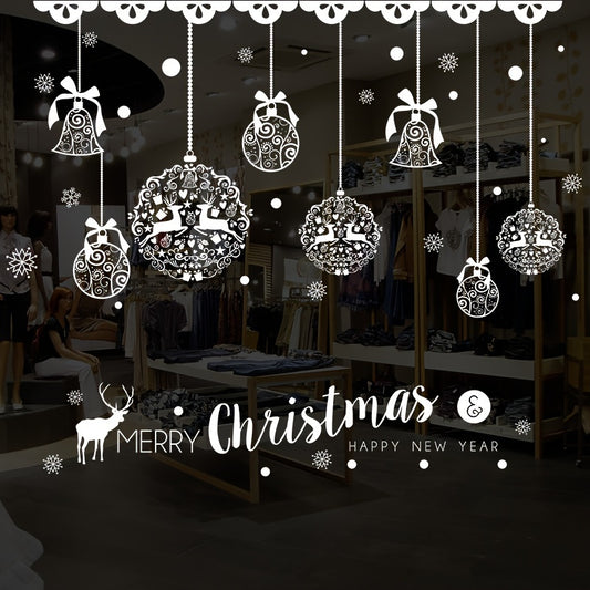 Christmas Chain Door Decals Glass Sticker Decoration For Windows