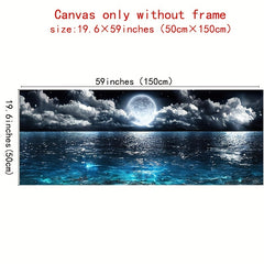 Canvas Poster Modern Abstract Ocean Night Moon Landscape Painting Bedroom Decor