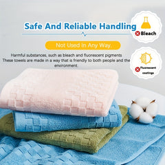 6pcs Fluffy Cotton Face Towel Quick Drying Soft Bath Towel Home Hotel
