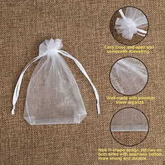 10pcs Transparent Organza Bag Wedding Gift Bag Drawstring Makeup Gauze Gift Bag