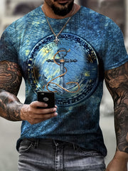 Men's Anchor Graphic T shirt Active 3D Print Tee For Summer