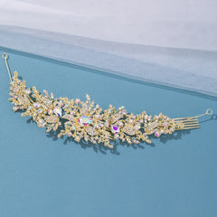 Girl's Rhinestone Flower Hair Comb Princess Evening Dress Accessory