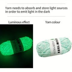 Glow In Dark Yarn Luminous Cotton Yarn Soft For DIY Knitting