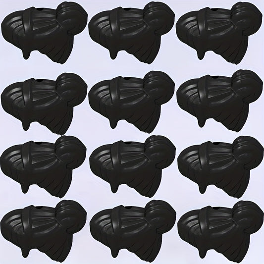 12pcs Anime Character Bun Head Building Blocks Set