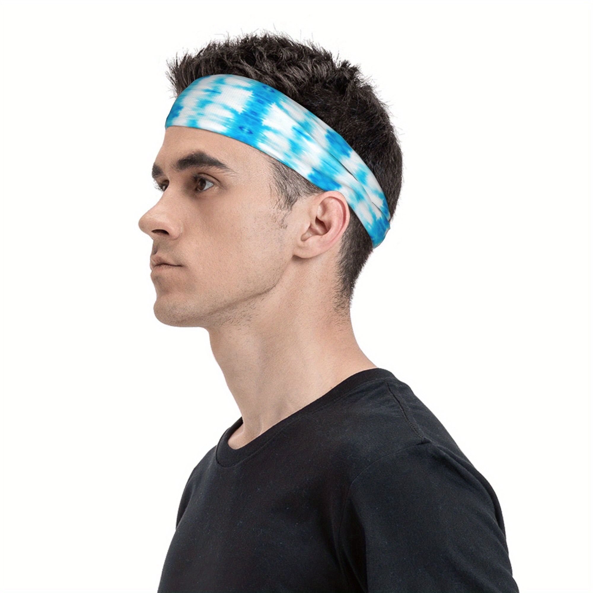 Men'S Tie Dye Headband & Swirl Pattern Breathable Stretchy Fabric for Sports Gym
