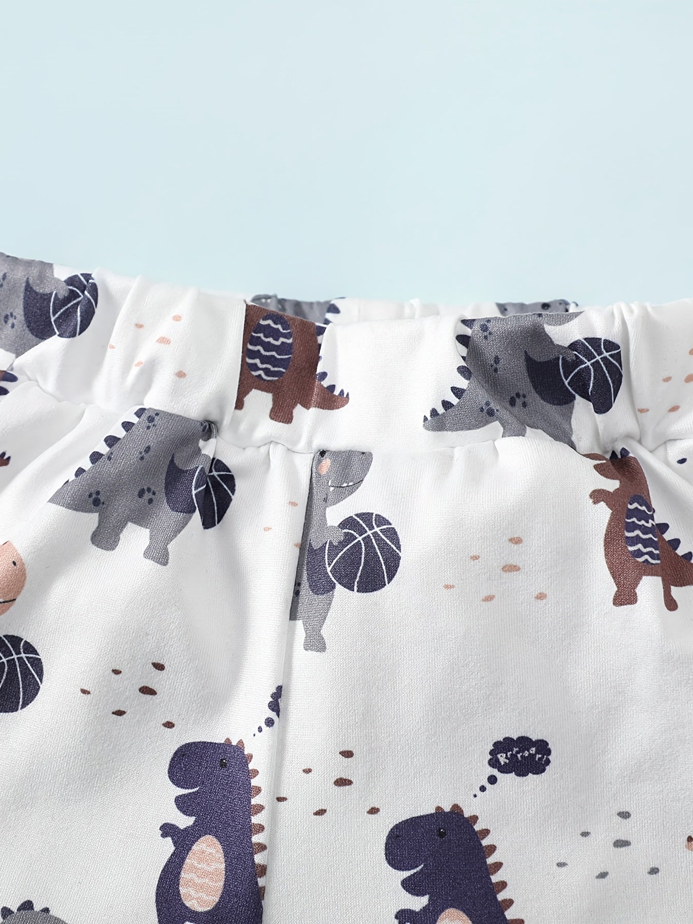 2pcs Baby Boys Animal Graphic Print Onesie & Shorts Set