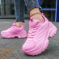 Women's Mesh Chunky Sneakers Lace Up Comfortable Outdoor Shoes