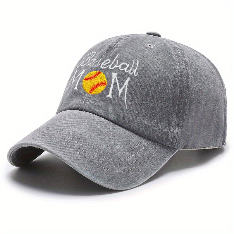 Washed Distressed Softball Mom Trucker Hat Embroidery Baseball Cap