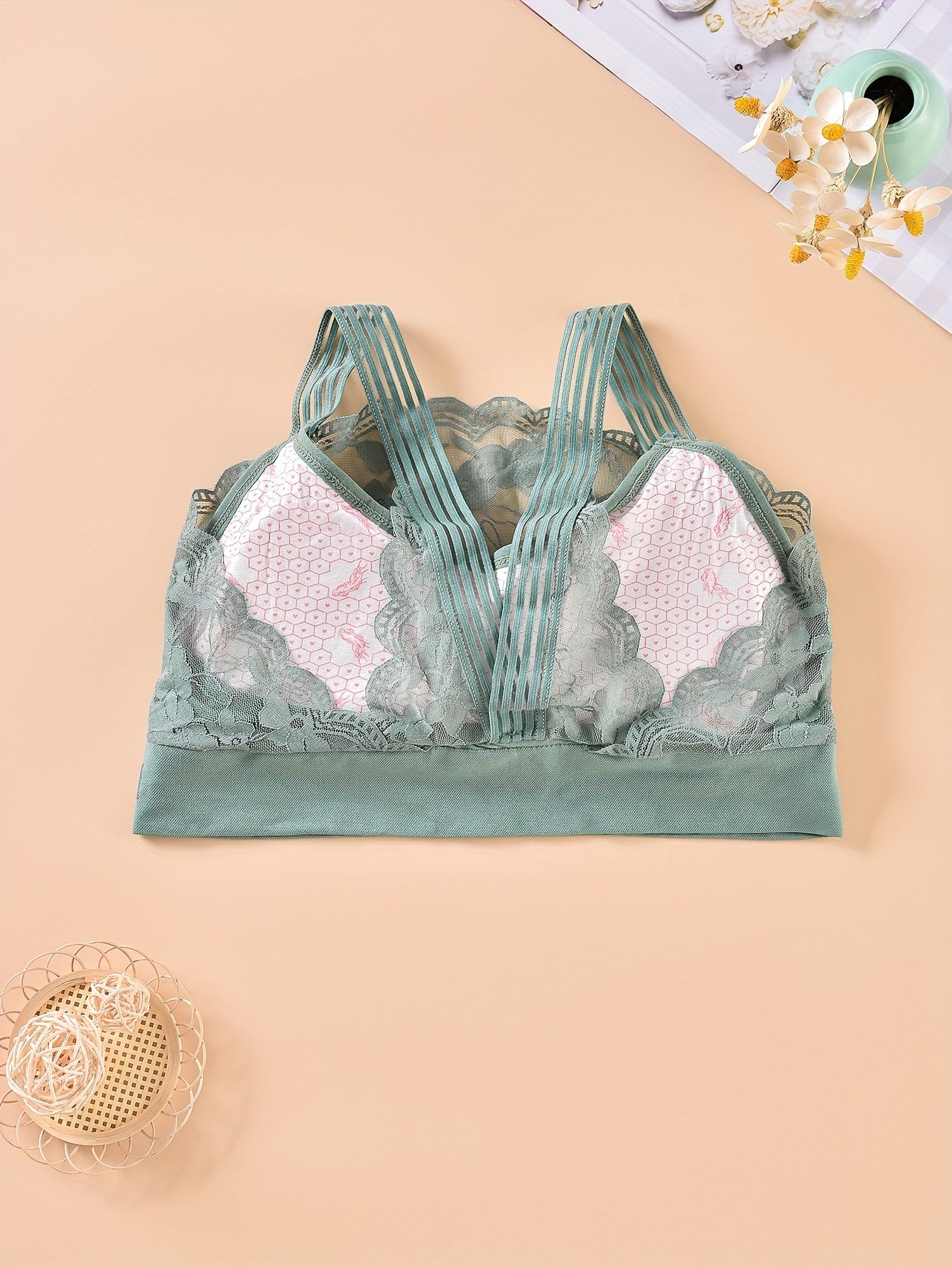 Scallop Trim Lace Bra Wireless
