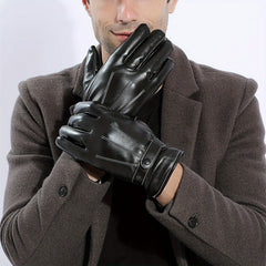 Men's Warm Velvet Lined Gloves for Cycling and Riding