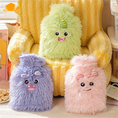850ml Hot Water Bottle w/ Cartoon Plush Cover Hand Warmer for Winter
