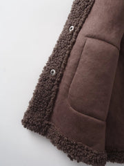 Women's Suede Teddy Vest Jacket