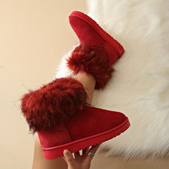 Women's Thickened Fur Snow Boots Warm Short Boots